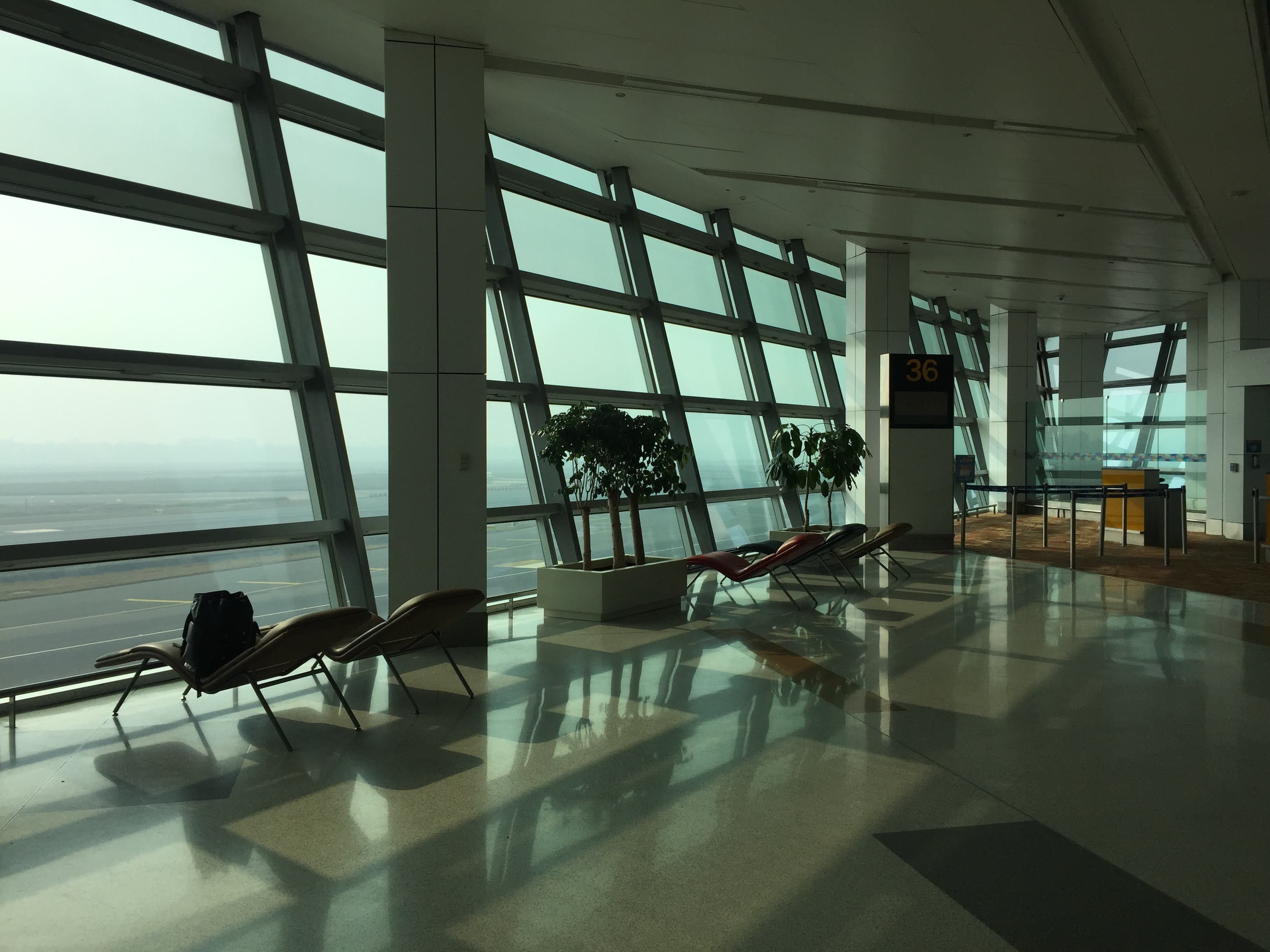 Terminal waiting area at New Delhi airport