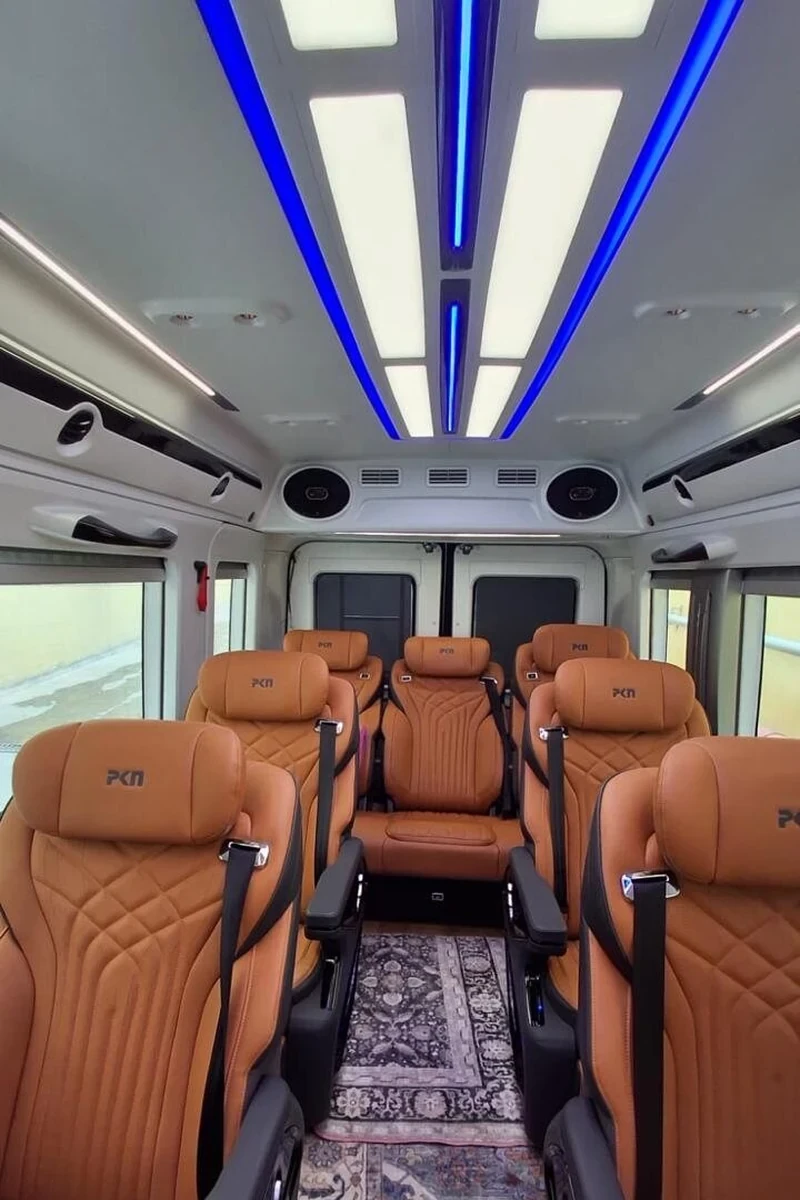 9-Seater Maharaja Tempo Traveller Interior