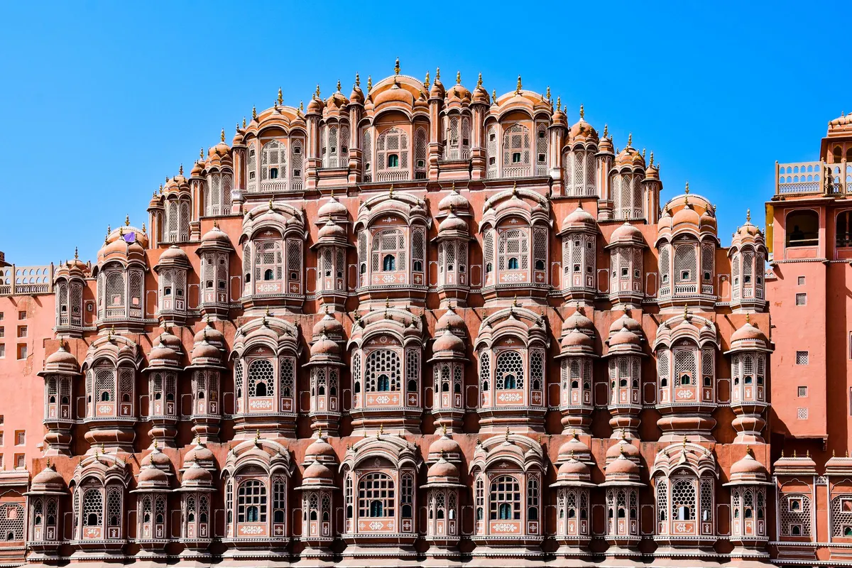 Hawa Mahal during a private sightseeing route in Jaipur
