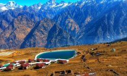 Top Hill view of Auli in front of valley of flowers, Uttarakhand, India